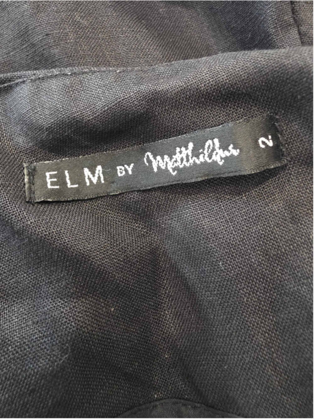 ELM by Matthildur Black Linen Blend Bubble Hem Midi Skirt Size 2 Lagenlook Artsy - Picture 10 of 12